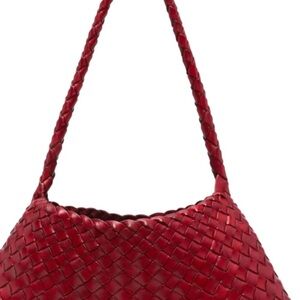 Dragon Diffusion Red Woven Leather Hobo Bag